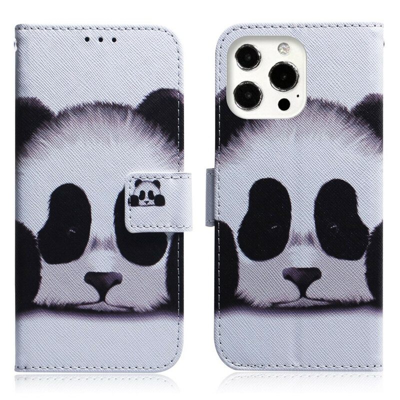 Θήκη Flip iPhone 13 Pro Πρόσωπο Panda