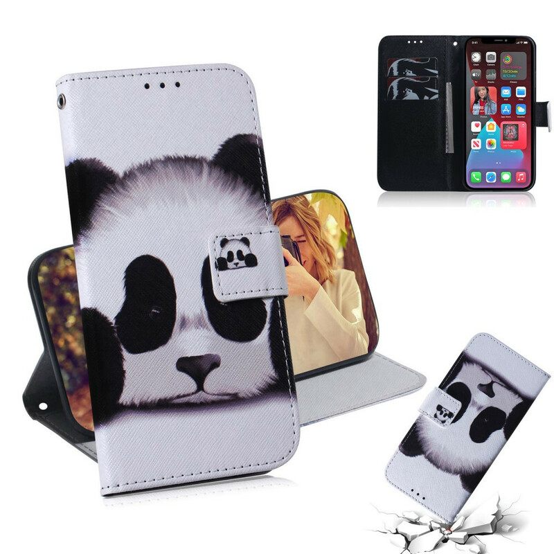 Θήκη Flip iPhone 13 Pro Πρόσωπο Panda