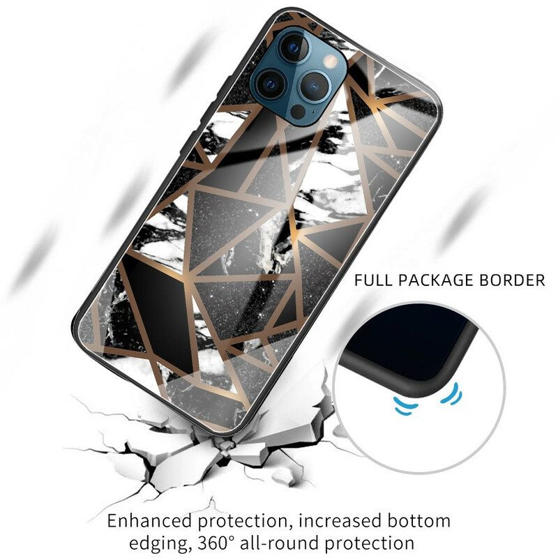 Θήκη iPhone 13 Pro Γυαλί Geometry Marble Tempered Glass