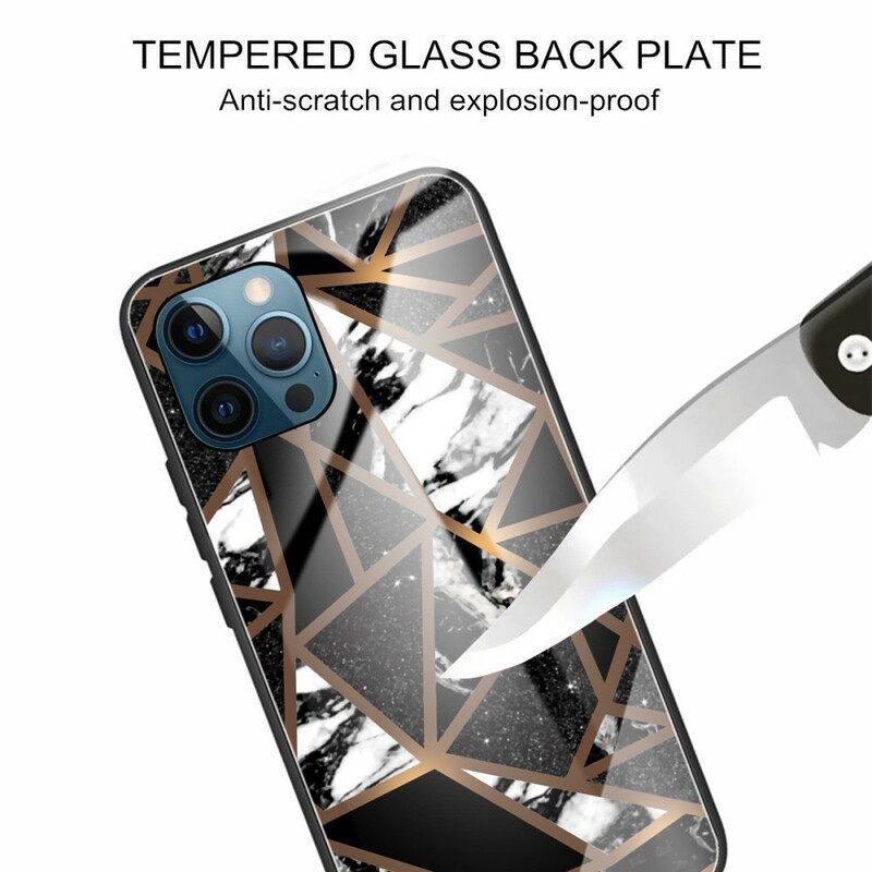 Θήκη iPhone 13 Pro Γυαλί Geometry Marble Tempered Glass