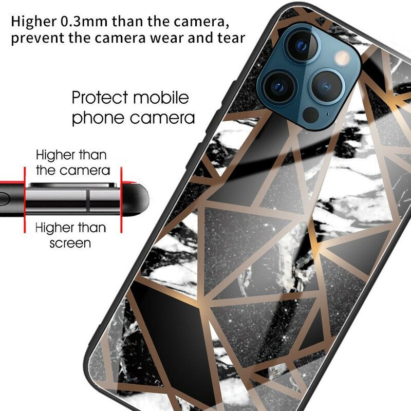 Θήκη iPhone 13 Pro Γυαλί Geometry Marble Tempered Glass