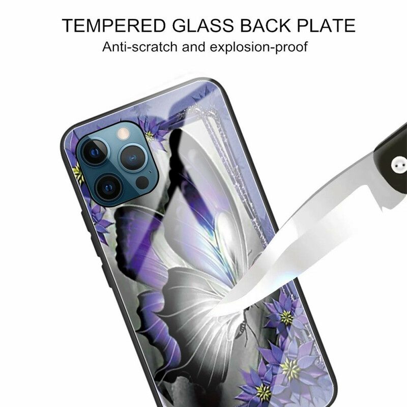 θηκη κινητου iPhone 13 Pro Μωβ Butterfly Tempered Glass