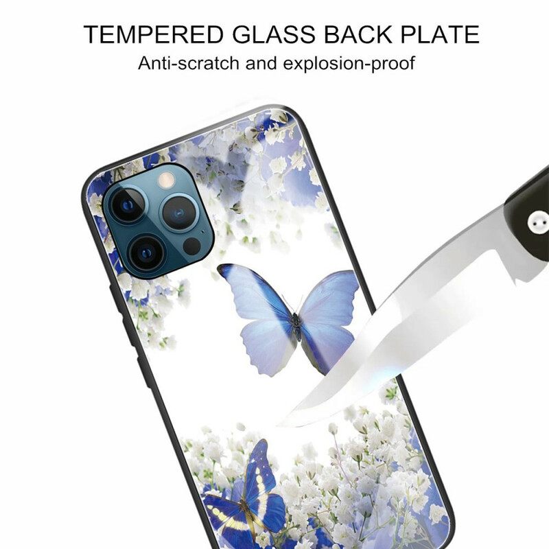 θηκη κινητου iPhone 13 Pro Πεταλούδες Σχέδιο Tempered Glass