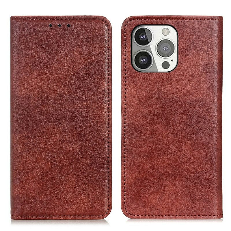 θηκη κινητου iPhone 13 Pro Θήκη Flip Lychee Split Leather