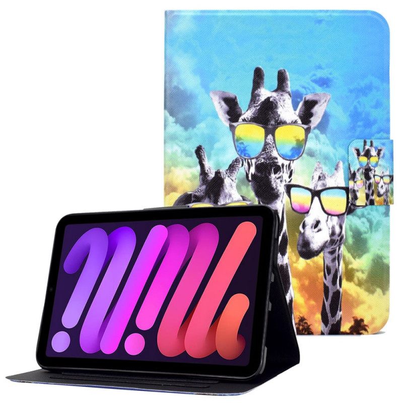 δερματινη θηκη iPad Mini 6 (2021) Funky Giraffes