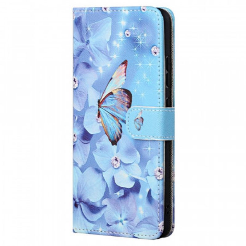 Κάλυμμα Xiaomi Redmi Note 11 Pro / 11 Pro 5G με κορδονι Strappy Diamond Butterflies