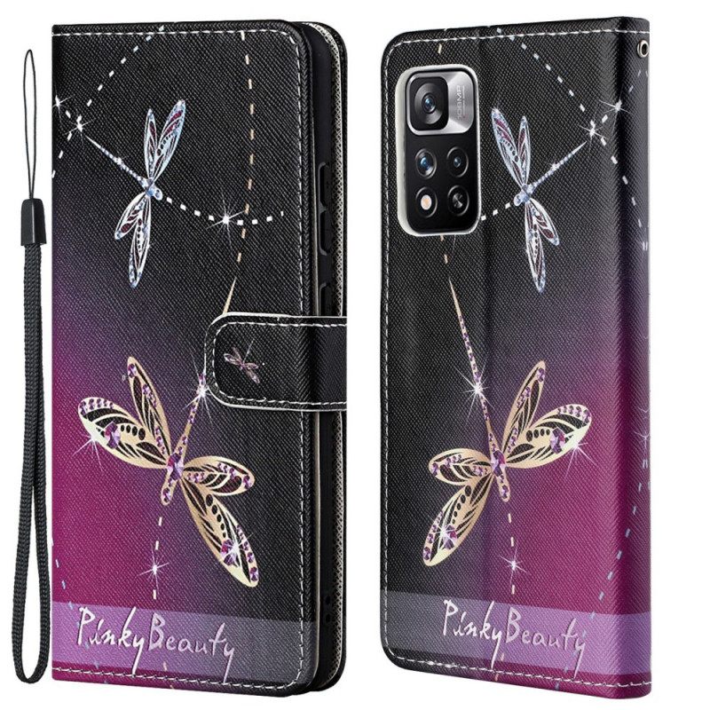 Κάλυμμα Xiaomi Redmi Note 11 Pro / 11 Pro 5G με κορδονι Strappy Dragonflies