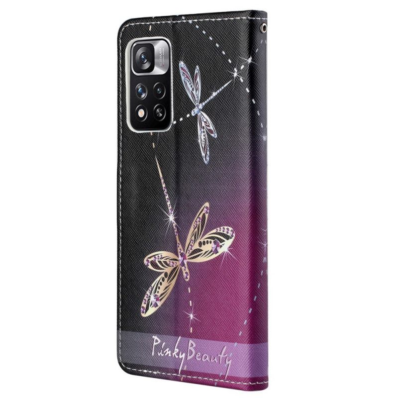 Κάλυμμα Xiaomi Redmi Note 11 Pro / 11 Pro 5G με κορδονι Strappy Dragonflies