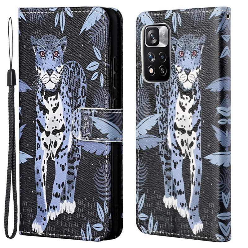 Κάλυμμα Xiaomi Redmi Note 11 Pro / 11 Pro 5G με κορδονι Strappy Leopard