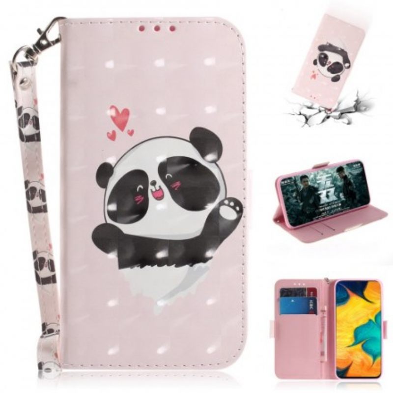 Κάλυμμα Samsung Galaxy A30 με κορδονι Panda Love With Lanyard