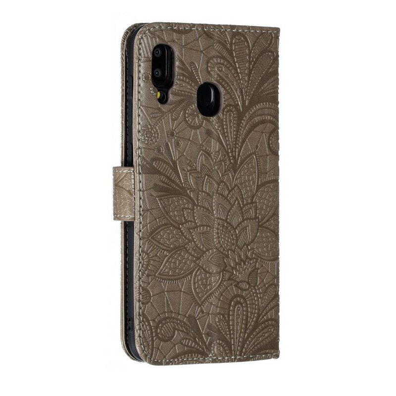 Κάλυμμα Samsung Galaxy A30 με κορδονι Strap Tribal Flowers