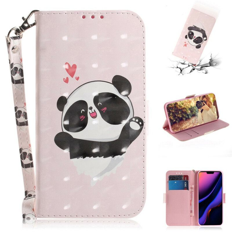 Κάλυμμα iPhone 11 με κορδονι Panda Love With Lanyard