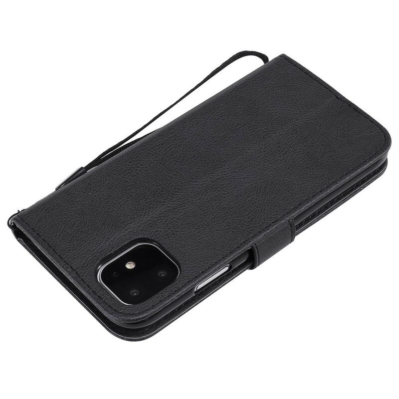 Θήκη Flip iPhone 11 με κορδονι Δερμάτινο Εφέ Strappy