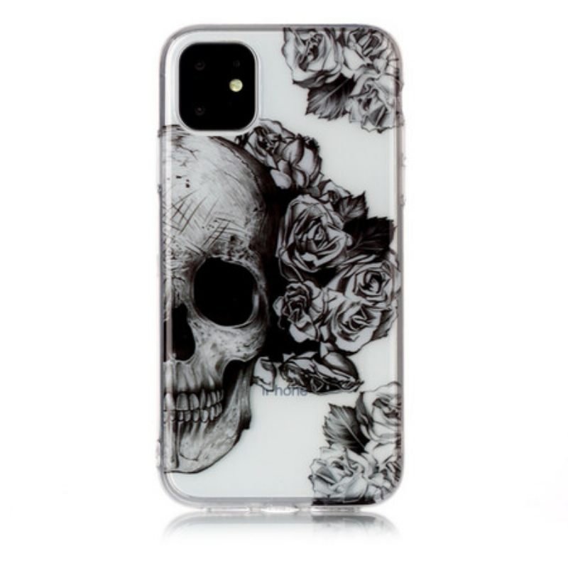 Θήκη iPhone 11 Διαφανές Floral Κρανίο