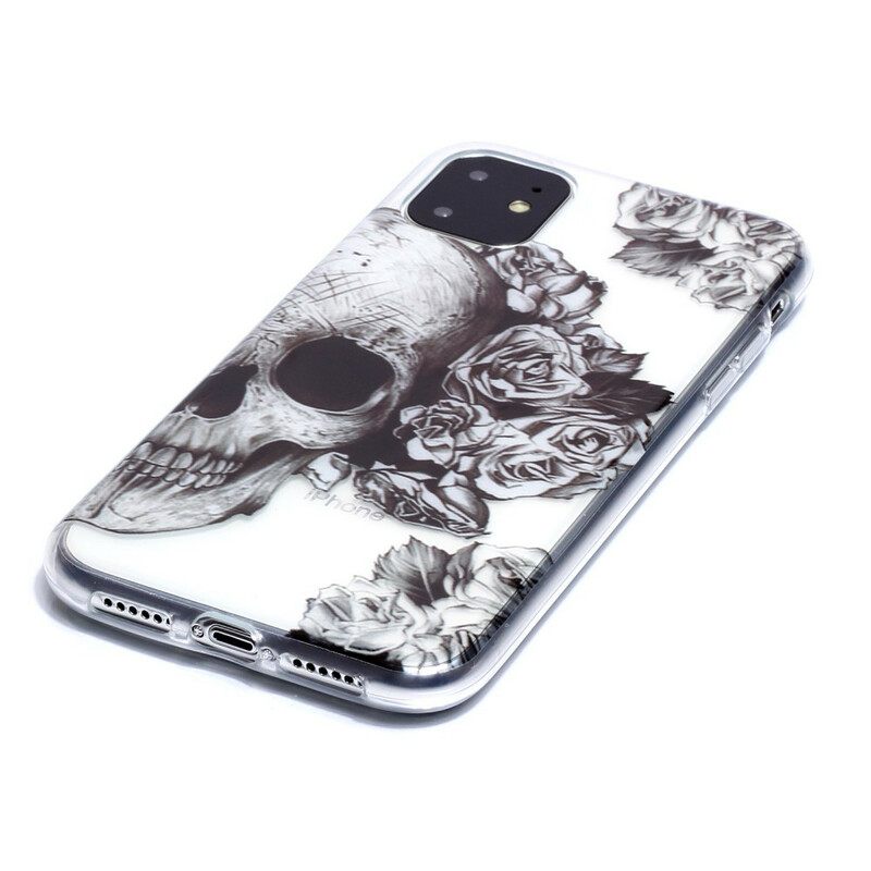 Θήκη iPhone 11 Διαφανές Floral Κρανίο