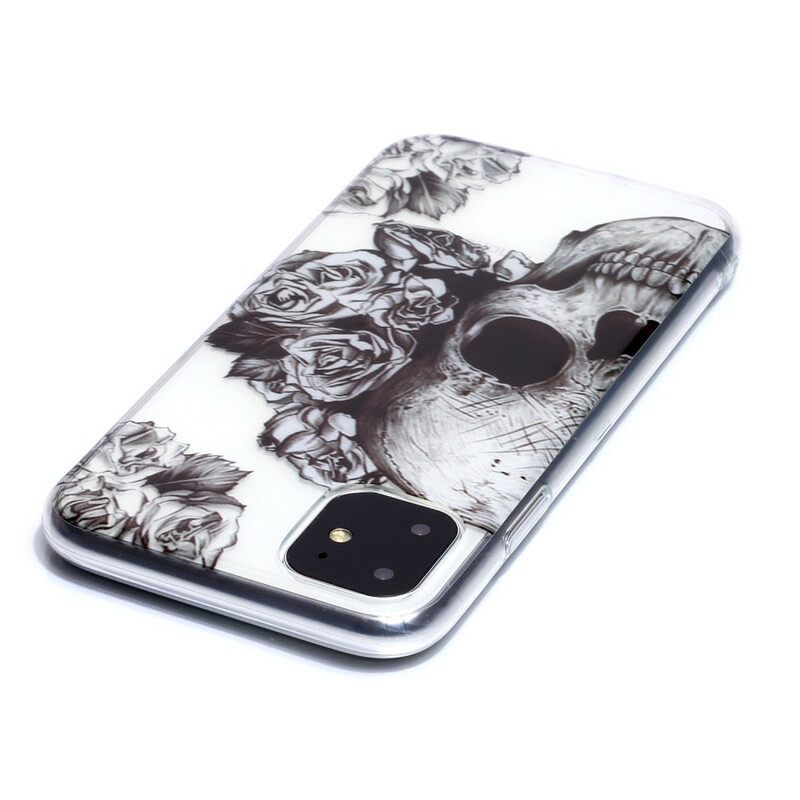 Θήκη iPhone 11 Διαφανές Floral Κρανίο