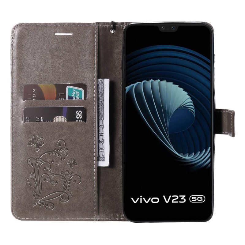 Κάλυμμα Vivo V23 5G με κορδονι Πεταλούδες Giant Strap