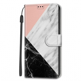 δερματινη θηκη Samsung Galaxy S22 Ultra 5G Marble Elegance Με Λουράκι