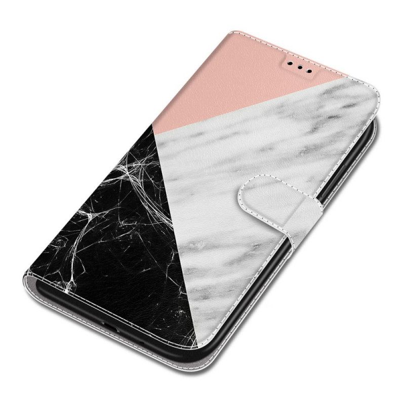 δερματινη θηκη Samsung Galaxy S22 Ultra 5G Marble Elegance Με Λουράκι