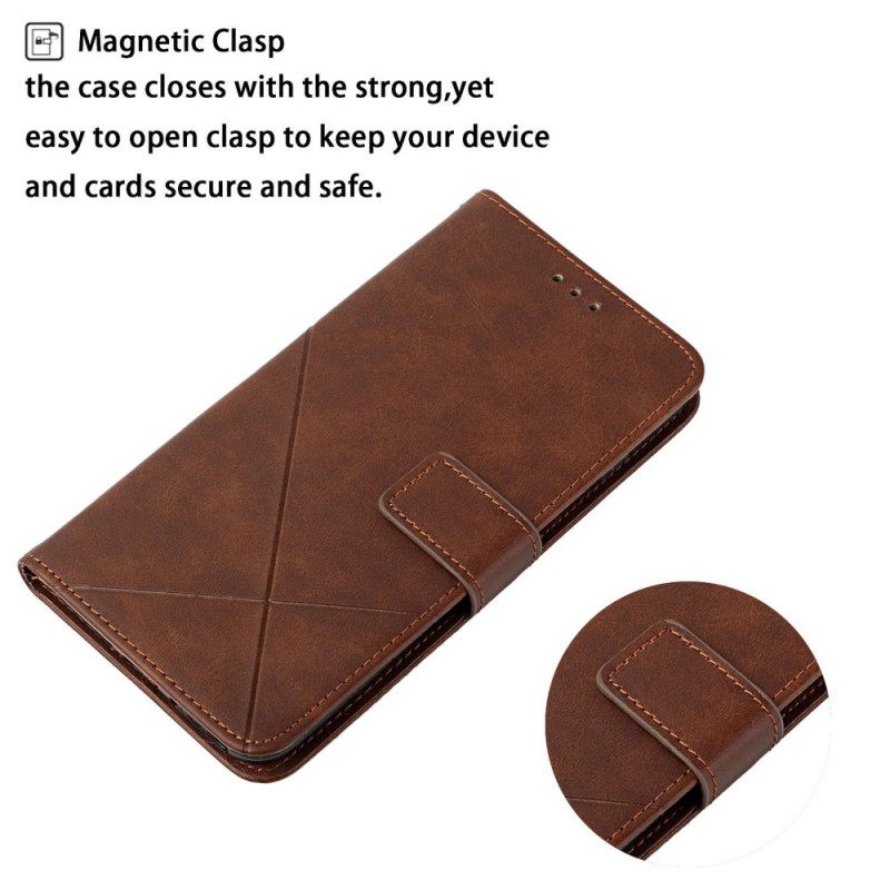 Κάλυμμα Samsung Galaxy S22 Ultra 5G X Design Geo Leather Style