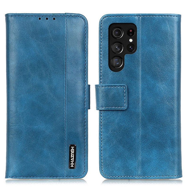 Θήκη Flip Samsung Galaxy S22 Ultra 5G Faux Leather Elegance Khazneh