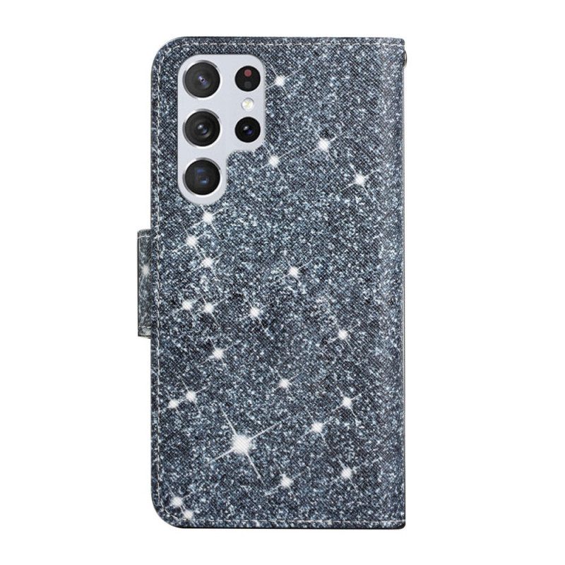 Θήκη Flip Samsung Galaxy S22 Ultra 5G με κορδονι Strappy Sequins