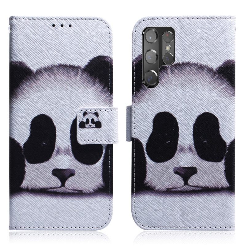 Θήκη Flip Samsung Galaxy S22 Ultra 5G Πρόσωπο Panda