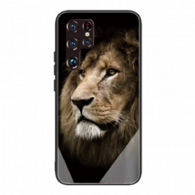 θηκη κινητου Samsung Galaxy S22 Ultra 5G Lion Head Tempered Glass