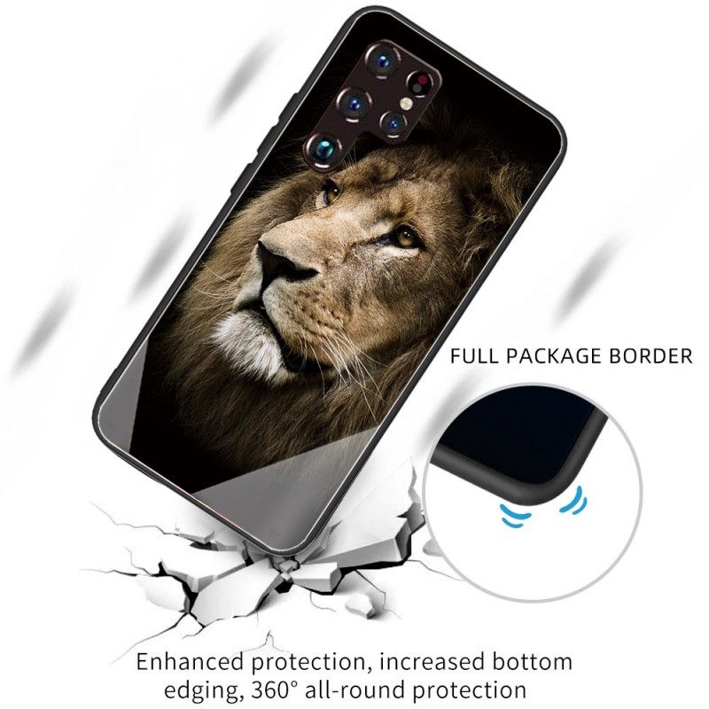 θηκη κινητου Samsung Galaxy S22 Ultra 5G Lion Head Tempered Glass