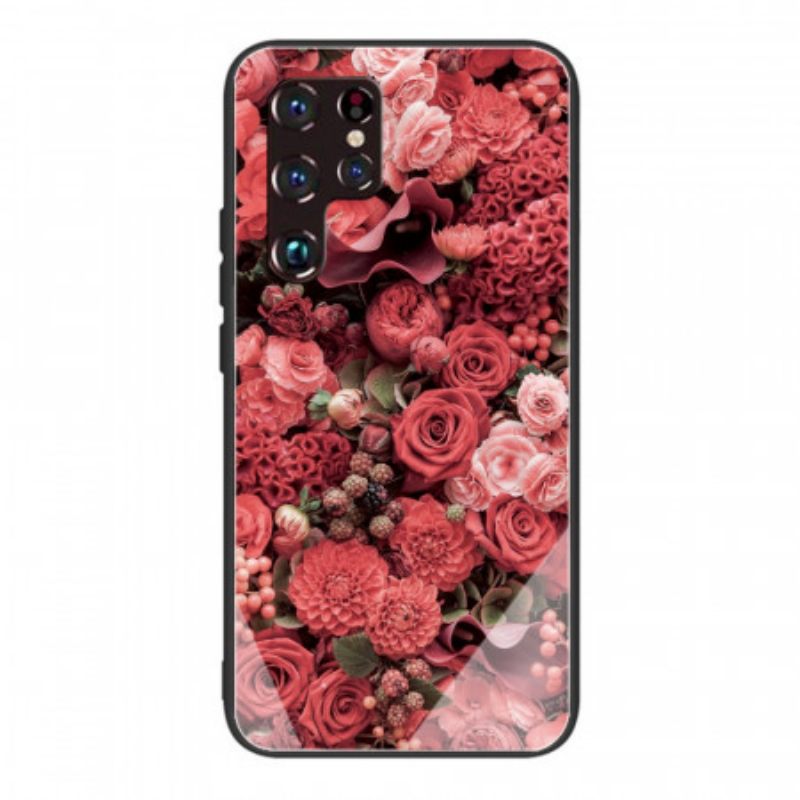 θηκη κινητου Samsung Galaxy S22 Ultra 5G Rose Flowers Tempered Glass