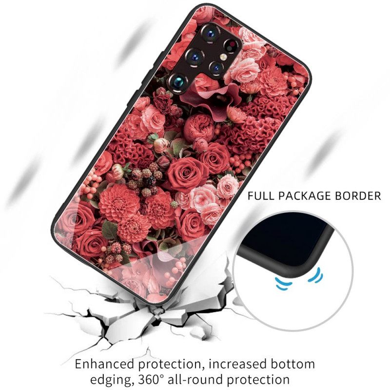 θηκη κινητου Samsung Galaxy S22 Ultra 5G Rose Flowers Tempered Glass