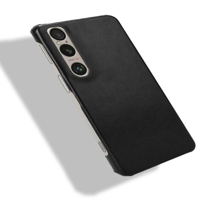 Κάλυμμα Sony Xperia 1 Vi Litchi Leather Effect Σιλικόνης