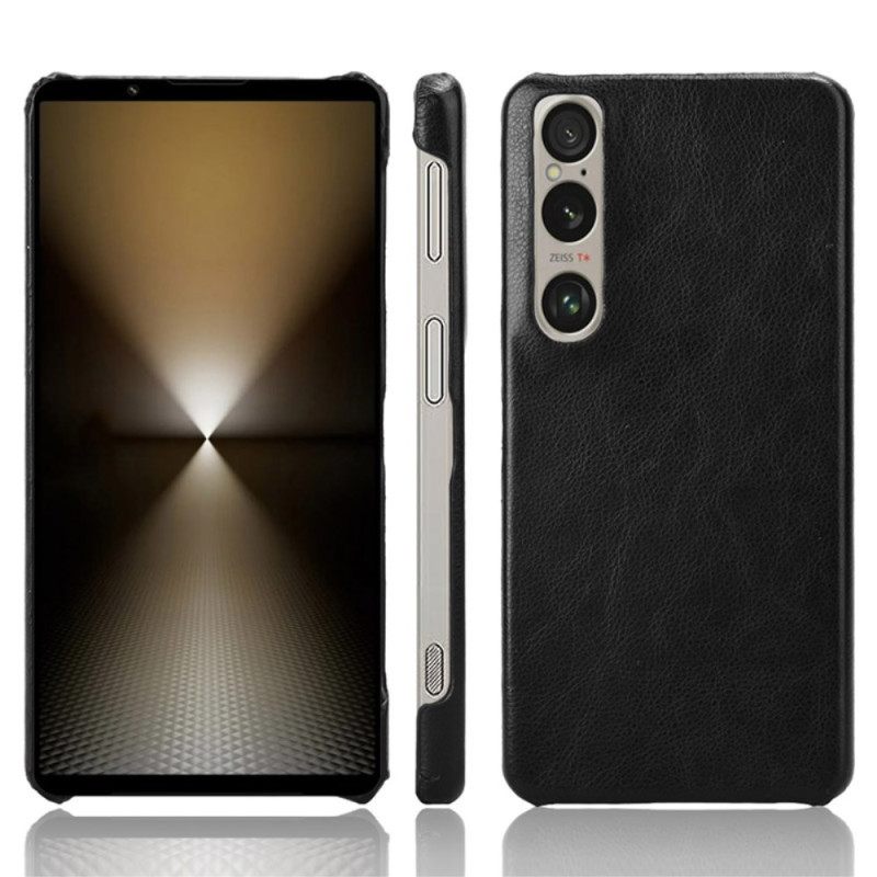 Κάλυμμα Sony Xperia 1 Vi Litchi Leather Effect Σιλικόνης