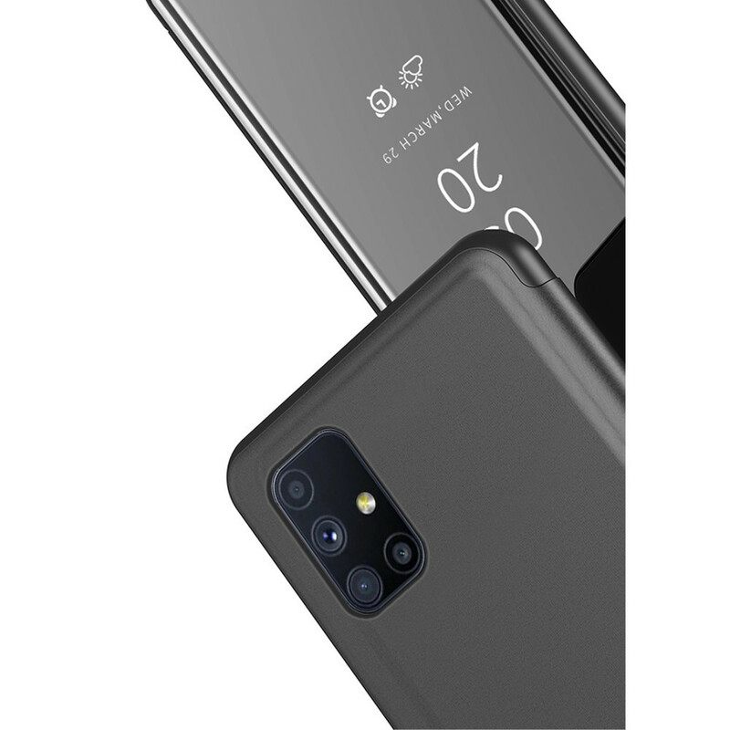 θηκη κινητου Samsung Galaxy M51 Καθρέφτης Και Ψεύτικο Δέρμα