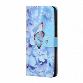 δερματινη θηκη Samsung Galaxy A13 5G / A04s με κορδονι Strappy Diamond Butterflies
