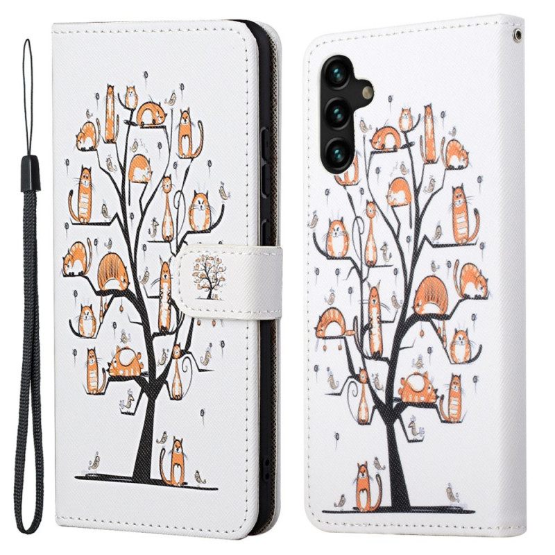 Κάλυμμα Samsung Galaxy A13 5G / A04s με κορδονι / 04s Funky Cats Strappy