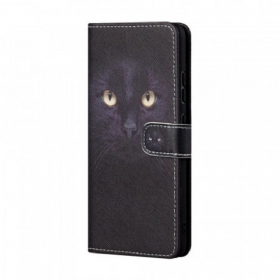 Κάλυμμα Samsung Galaxy A13 5G / A04s με κορδονι Strappy Black Cat Eyes