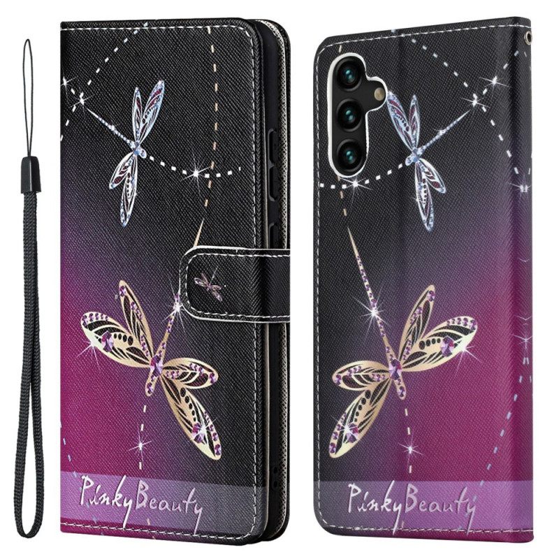 Κάλυμμα Samsung Galaxy A13 5G / A04s με κορδονι Strappy Dragonflies