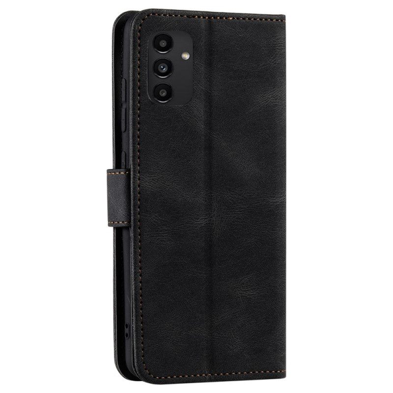 Θήκη Flip Samsung Galaxy A13 5G / A04s Ραφές Skin-touch