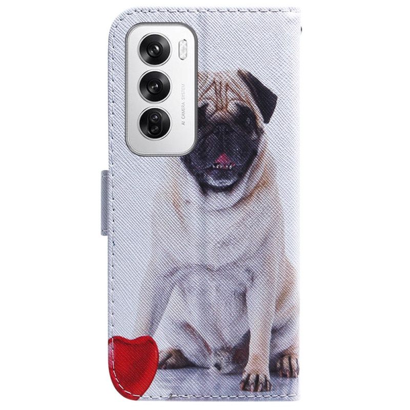 Δερματινη Θηκη Oppo Reno 12 5g Pug Dog