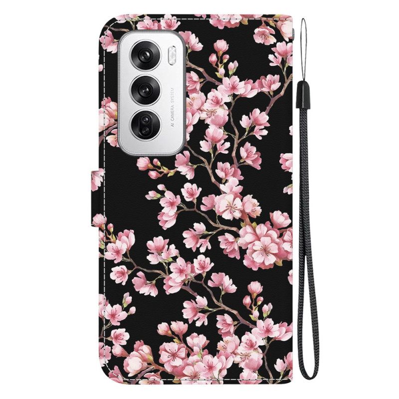 Θηκη Κινητου Oppo Reno 12 5g Θήκες Κινητών Plum Blossoms Με Λουράκι