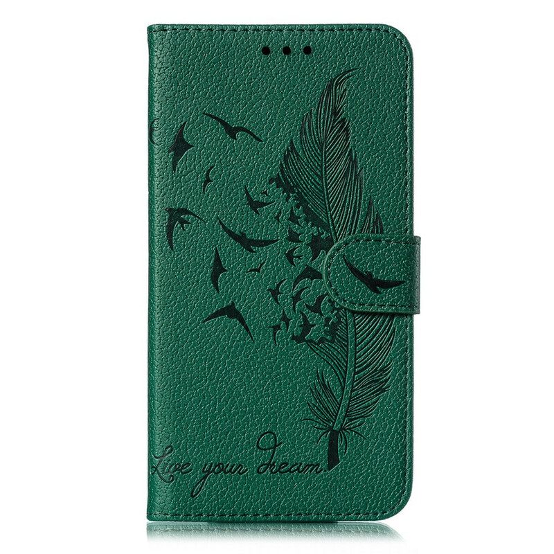 Κάλυμμα Samsung Galaxy A20s Faux Leather Live Your Dream