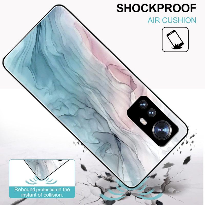 Θήκη Xiaomi 12 Pro Έγχρωμο Μάρμαρο Tempered Glass