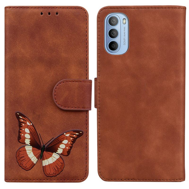 δερματινη θηκη Moto G41 / G31 Skin-touch Butterfly