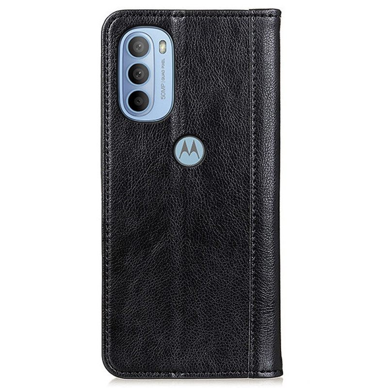 θηκη κινητου Moto G41 / G31 Θήκη Flip Elegance Split Leather Litchi