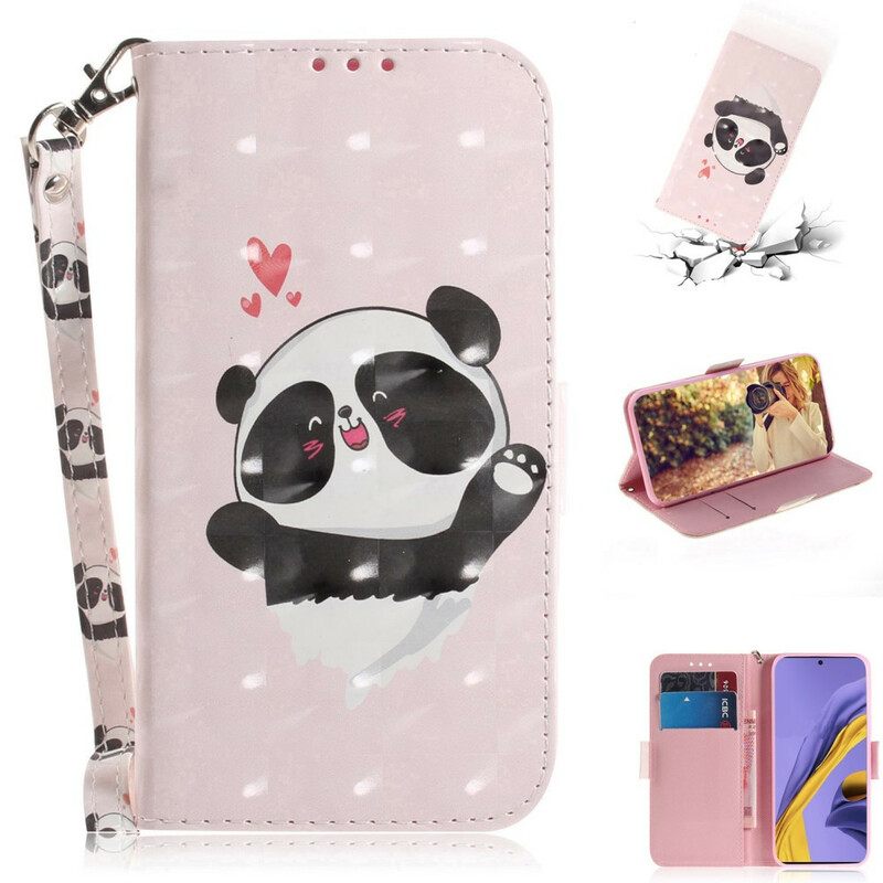 Κάλυμμα Samsung Galaxy A51 με κορδονι Panda Love With Lanyard