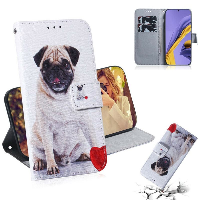 Θήκη Flip Samsung Galaxy A51 Pug Dog