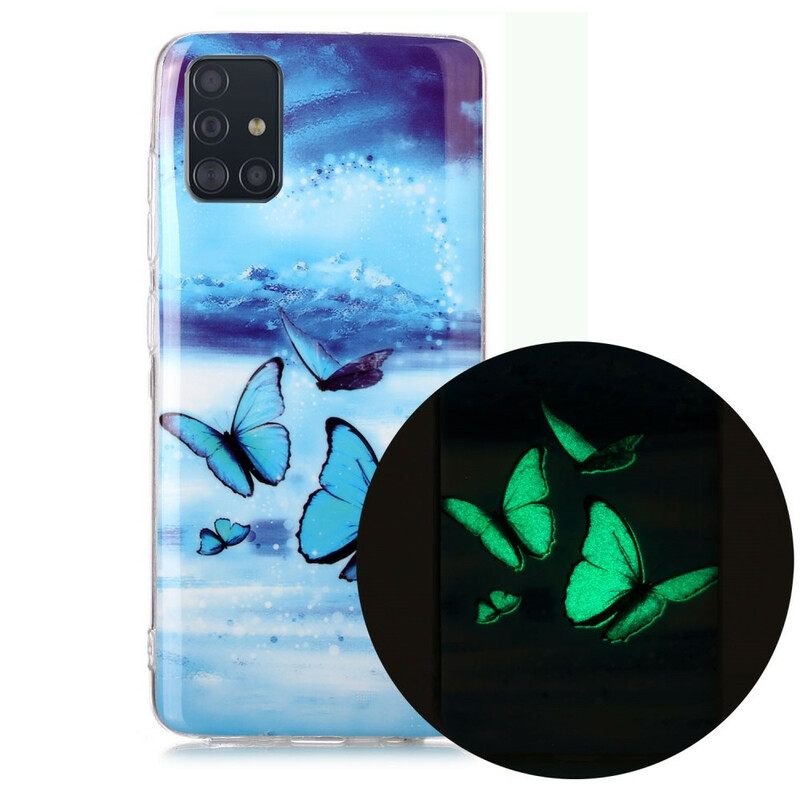 Θήκη Samsung Galaxy A51 Σειρά Fluorescent Butterflies